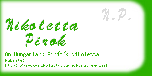 nikoletta pirok business card