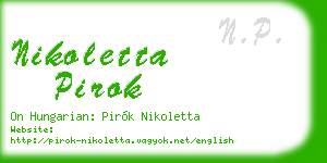 nikoletta pirok business card